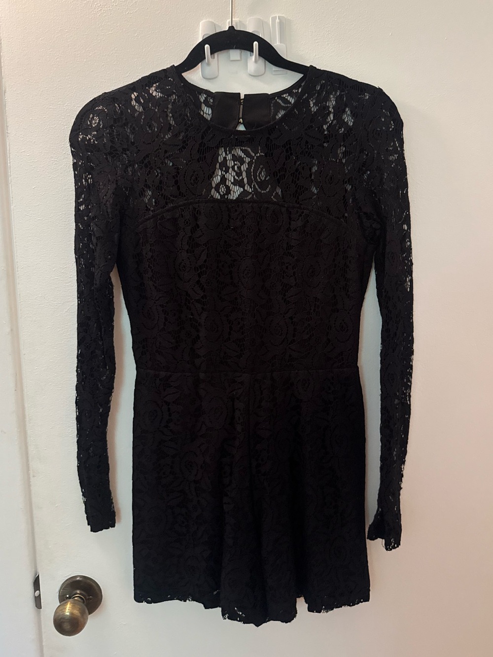 Dynamite Black Crochet Lace one piece
